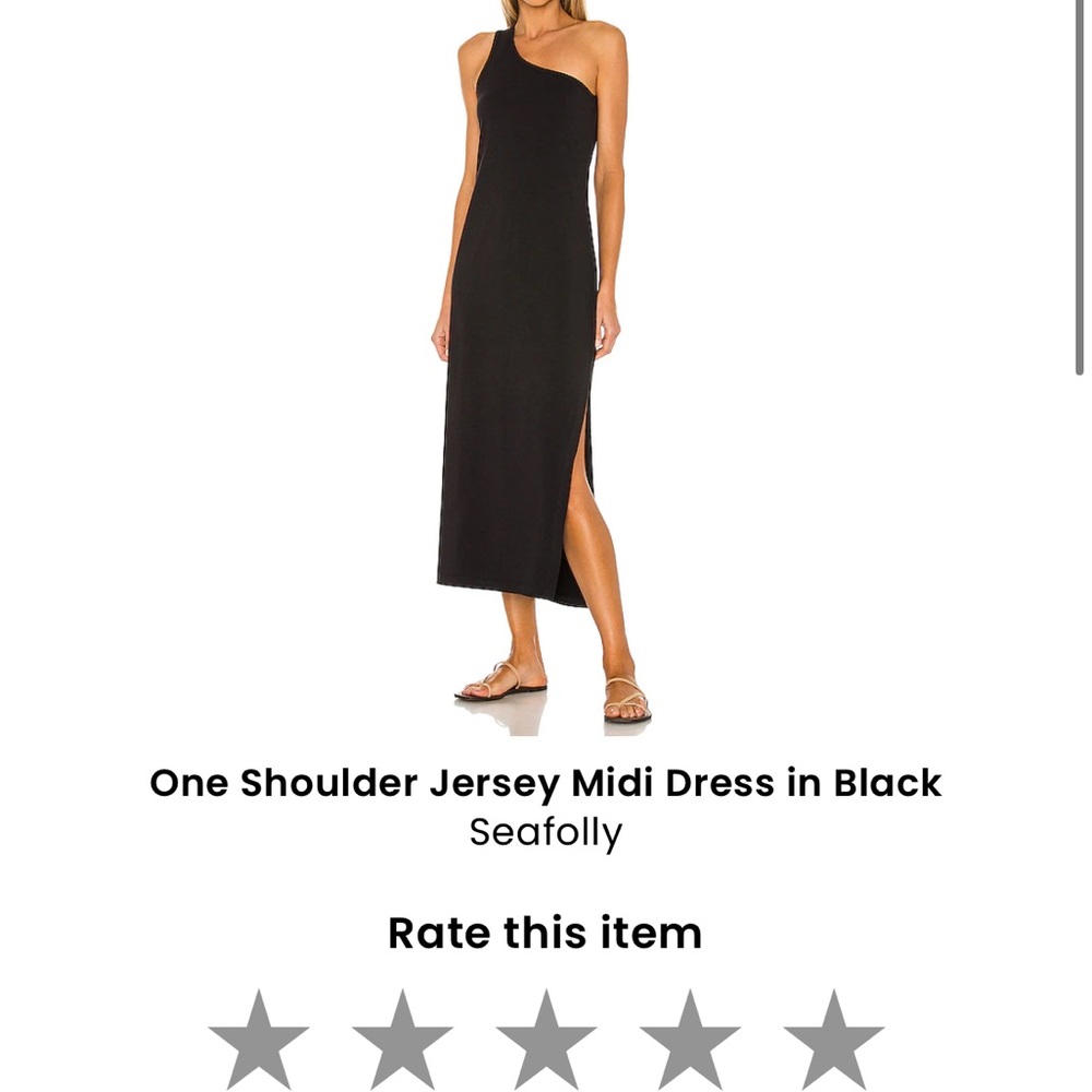 Seafolly Black One Shoulder Midi Dress